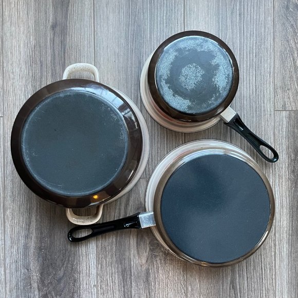 Vintage Red Poppy Ceramic Cookware Set x 3 - Picture 6 of 7